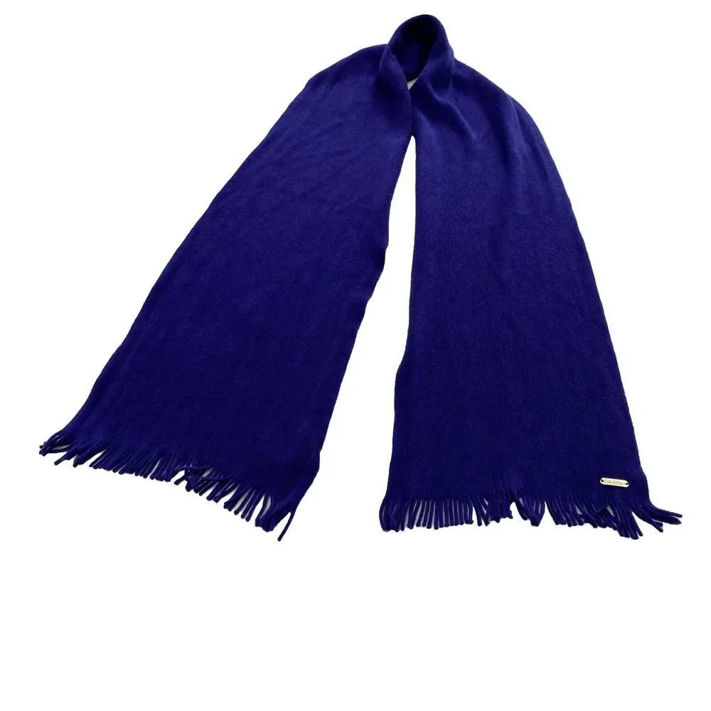 Calvin Klein Women's Blue Scarf Acrylic One Size Casual Unisex Pre Owned